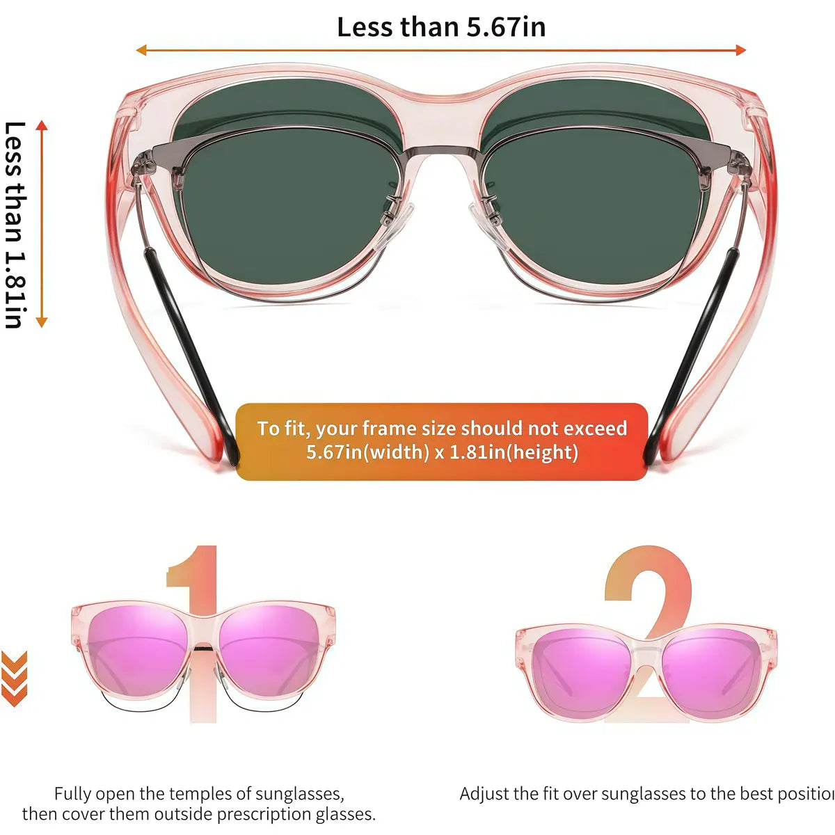 Fit-Over Polarized Sunglasses for Prescription Glasses