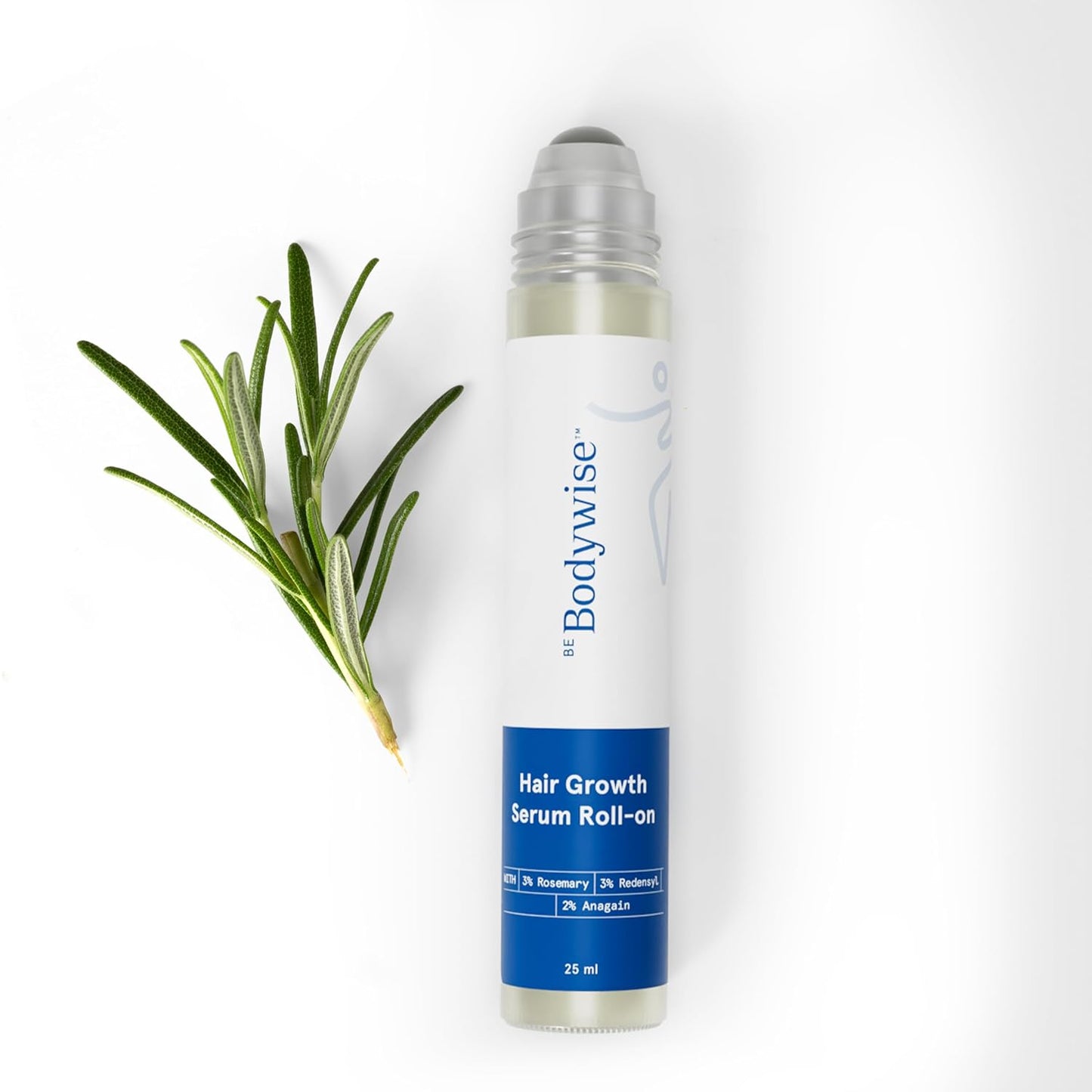 Be Bodywise Advanced Hair Growth Roll-On Serum | 3% Rosemary | 2% Aminexil | 3% Redensy l 2% Anagain | Precision Scalp Applicator | Paraben & Sulphate Free | Non oily and mess free—LY、WWJ