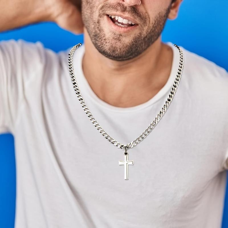 Stainless Steel Cross Pendant Necklace "to My Son" , Birthday Gift, Valentine's Day Gift, Christmas Gift, with Card and Gift Box Packaging, the Perfect Gift for Loved Ones Personalized