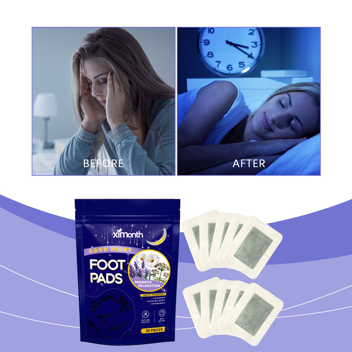 Foot Pads - Zeolite Mineral, Ginger Root, Wormwood, Bamboo Vinegar, Foot Spa for Achy Feet-hz
