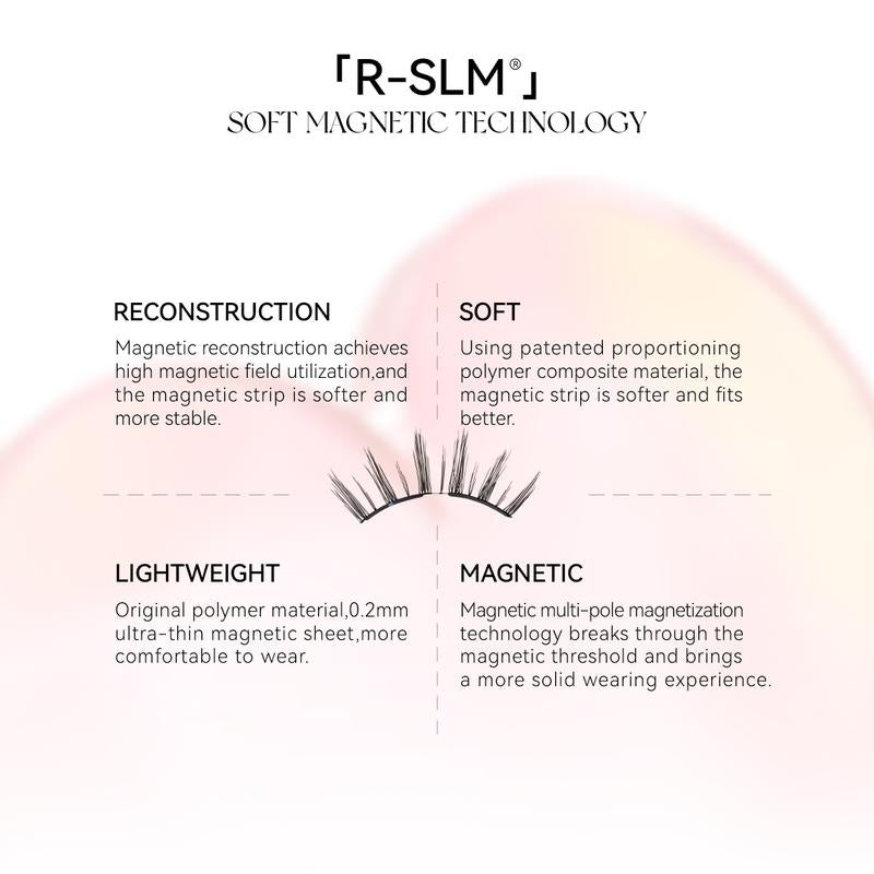 Soft Magnetic Eyelashes All-in-One Box, Reusable, Glue-Free, Waterproof, Lightweight, Natural Style Makeup Cosmetic-HHW