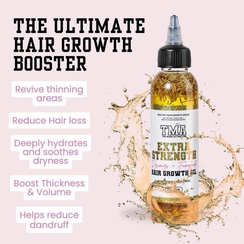 Extra Strength Rosemary & Fenugreek Hair Growth Oil 4oz - The Mane Attraction Herb Infused Growth Oil- Made For All Hair Types