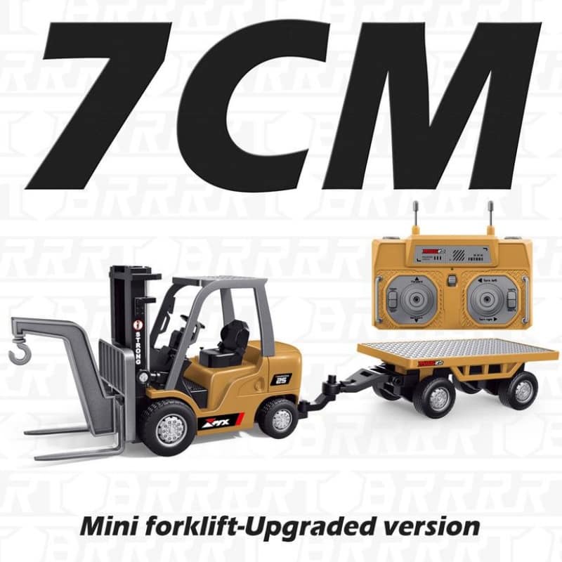 BRRRRT 1/64 Mini Forklift Toy,Remote Control Excavator and Dump Truck Full Proportion Toy Set with Lights and Sounds for Adults Kids Boys and Girls RC Construction Vehicles