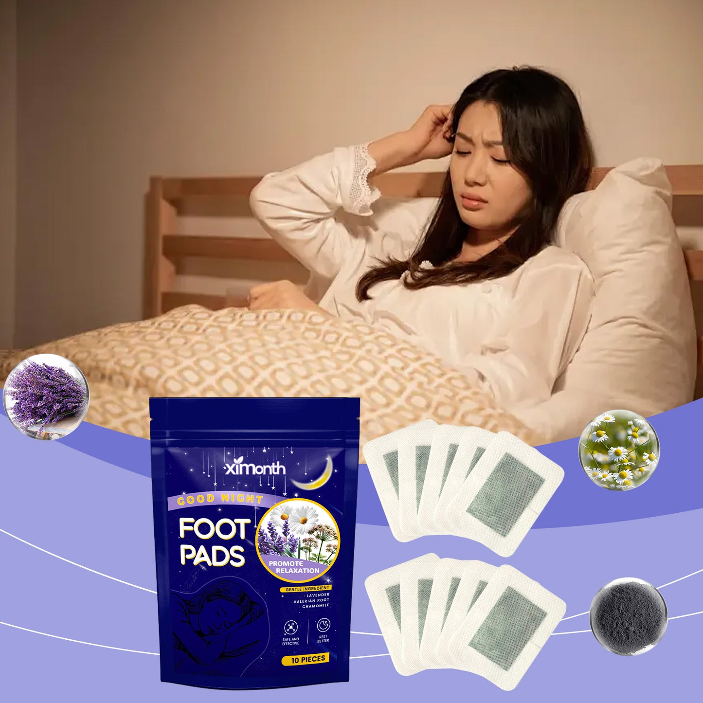 Foot Pads - Zeolite Mineral, Ginger Root, Wormwood, Bamboo Vinegar, Foot Spa for Achy Feet-hz