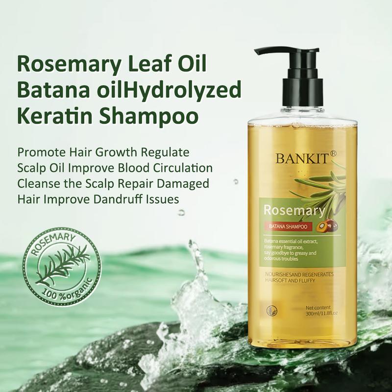BANKIT Rosemary & Batana Oil ShampooBoostHair Growth, Control Oil & DandruffSootheScalp lritation & RestoreShine!