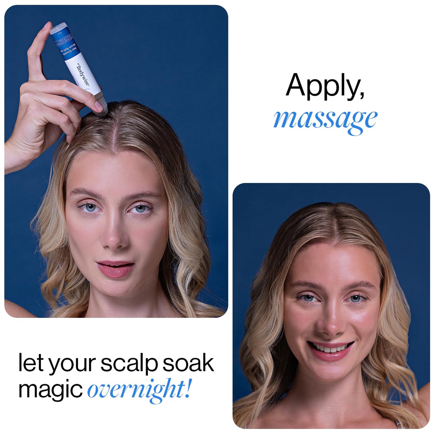 Be Bodywise Advanced Hair Growth Roll-On Serum | 3% Rosemary | 2% Aminexil | 3% Redensy l 2% Anagain | Precision Scalp Applicator | Paraben & Sulphate Free | Non oily and mess free-WWJ