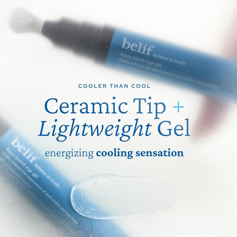 Aqua Bomb Eye Gel, Korean Skincare with Caffeine, Hyaluronic Acid & Niacinamide – Hydrating, Depuffing & Plumping Eye Cream with Cooling Ceramic Tip—LYH