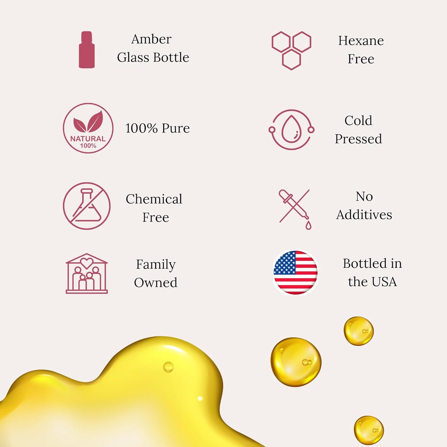 Organic Golden Castor Oil Roll-On with Rose Quartz 1.7oz