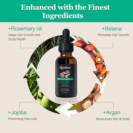 Rosemary Batana Oil - Organic Hair Growth -for Scalp & Hair Strengthening - All Hair Types Treatment Oil - Eyebrow & Eyelash Nourishing—HHW