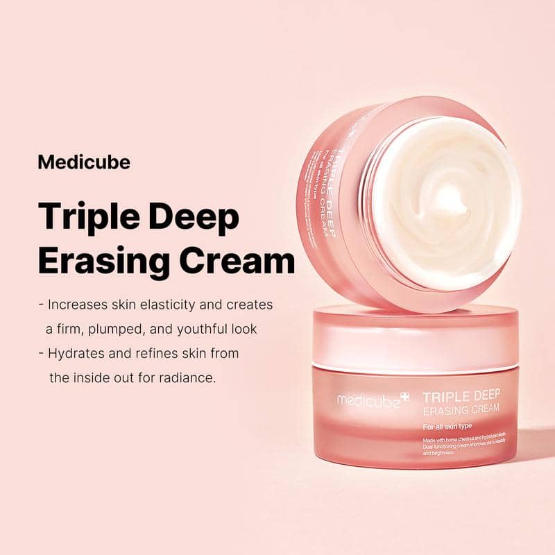 medicube Triple Collagen Cream - Hydrating & Firming Moisturizer with Hyaluronic Acid, Premium Elastin, Shea Butter - Wrinkle Care & Boosts Elasticity