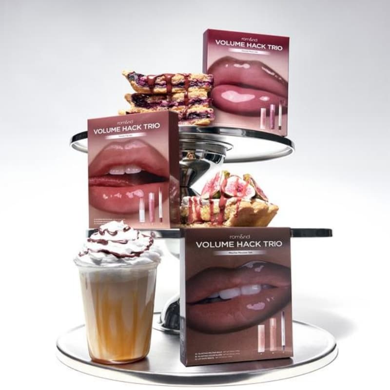 rom&nd LIP VOLUME HACK TRIO (3 Shades, Lip Mate Pencil 0.5g & Melting Balm 3.5g & Color Gloss 4g)