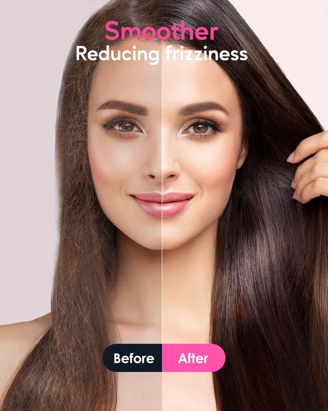 Hair Straightener Brush, Ring Hair Straightener Comb Straightening Brush for Women with 5 Temps 20s Fast Heating & Dual Voltage