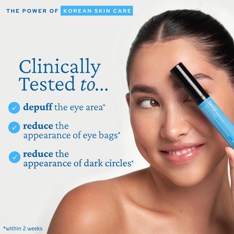 Aqua Bomb Eye Gel, Korean Skincare with Caffeine, Hyaluronic Acid & Niacinamide – Hydrating, Depuffing & Plumping Eye Cream with Cooling Ceramic Tip—LYH