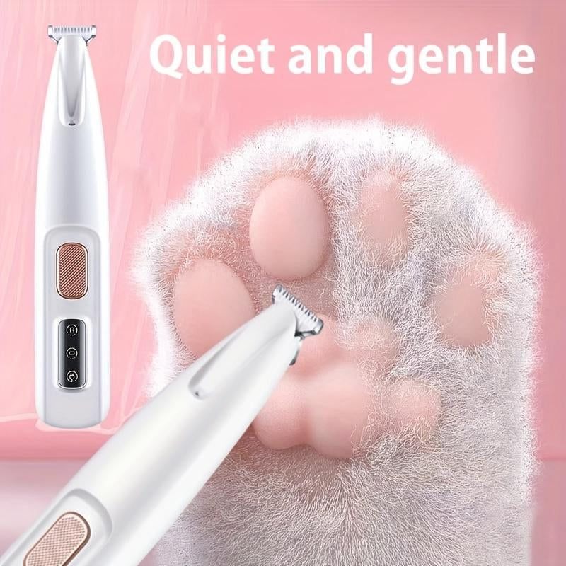 Rechargeable Pet Hair Trimmer Kit, Pet Paw Trimmer, Cordless Quiet Dog Trimmer for Grooming with LED Light, Small Dog Grooming Clippers for Dogs & Cats, Pet Grooming Tool,Waterproof, low noise pet shaver