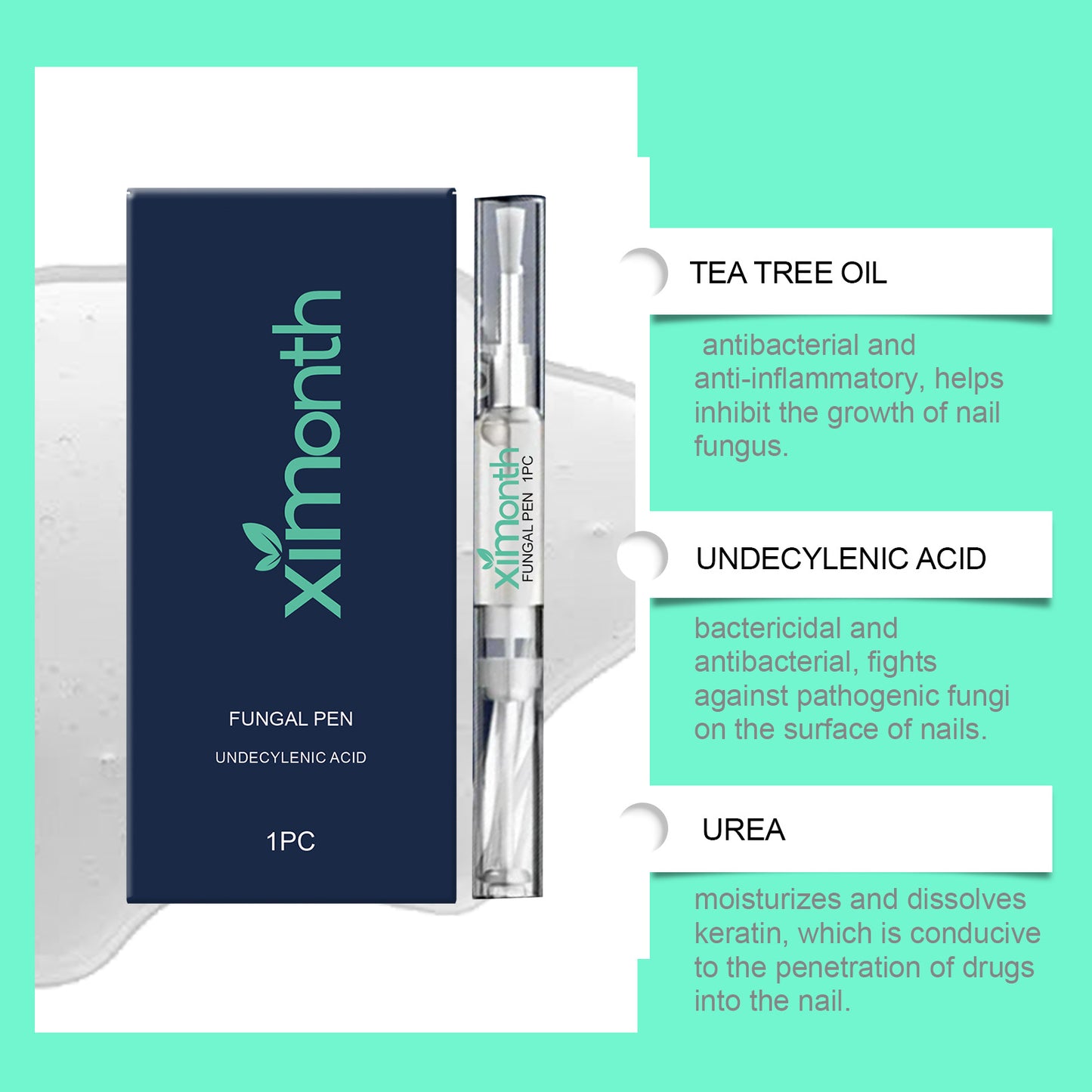 XIMONTH Fungus Pen - UNDECYLENIC ACID 25% - Daily Solution for Brittle & Thickened Nails-XDX