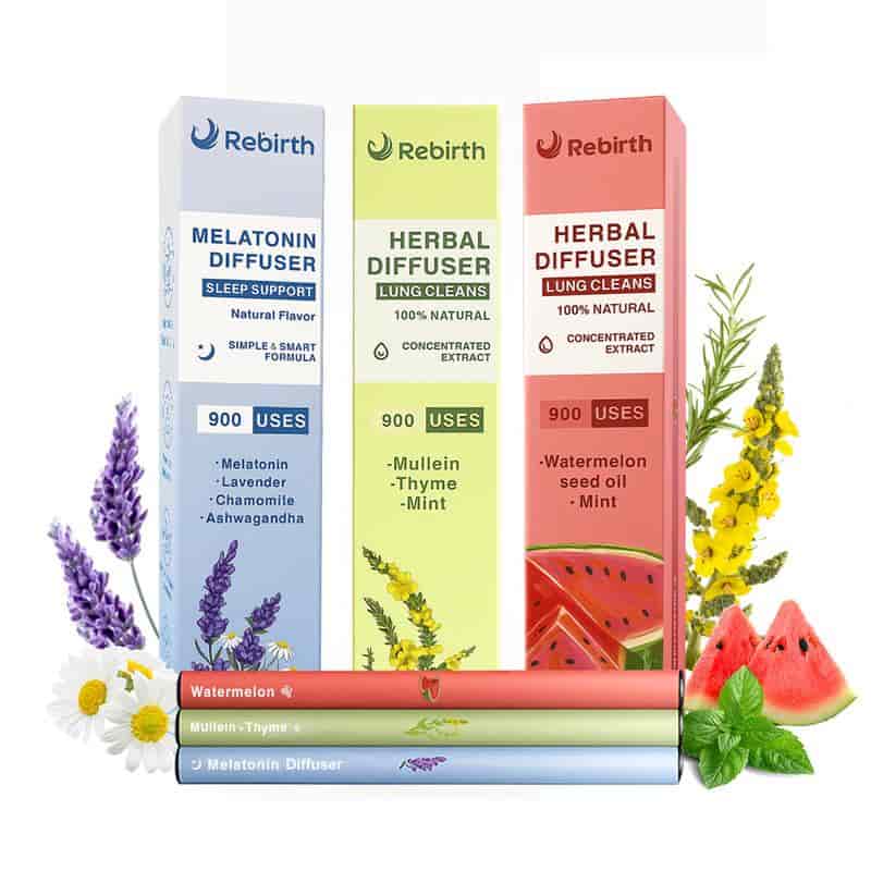 Watermelon Mint Lavender Extracts for Lung Detoxification & Oral Air Freshening Herbal Diffusion Pen Relaxation Stick Solution
