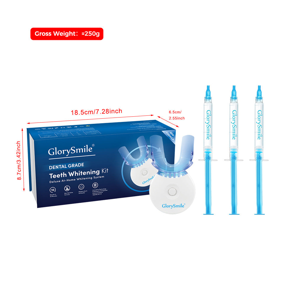 Original Dental Grade Teeth Whitening Kit w/ 2 Free Wipes, 5x LED Light, 3 of 18% Carbamide Peroxide Gels, 10-Min Fast Whitening, Non-Sensitive Formula, Removes Coffee/Wine/Smoke Stains