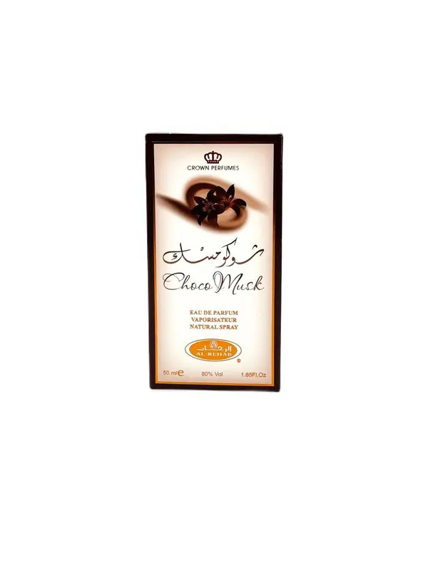 Al Rehab Choco Musk Eau De Perfume Natural Spray 50 ml (1.65 fl. Oz) Unisex Cocoa Vanilla Sandalwood Parfum with Scented Gift Blend Unisex Choco Musk Vanilla Fragrance Vaporisateur Sweet Powdery Ambergris Pink Petals Spicy long lasting perfumes