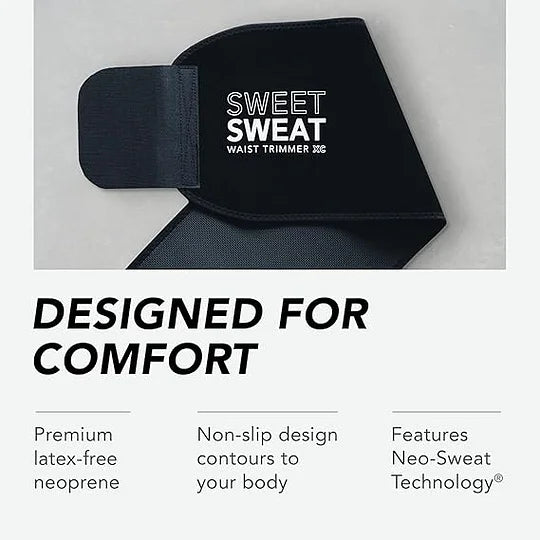 Sweet Sweat Ab Trainer for Womenand Men -Sweat Band Waist Trainer Beltfor High Intensity Training and GymWorkouts,5 Adjustable Sizes -Black/Pink-HHW