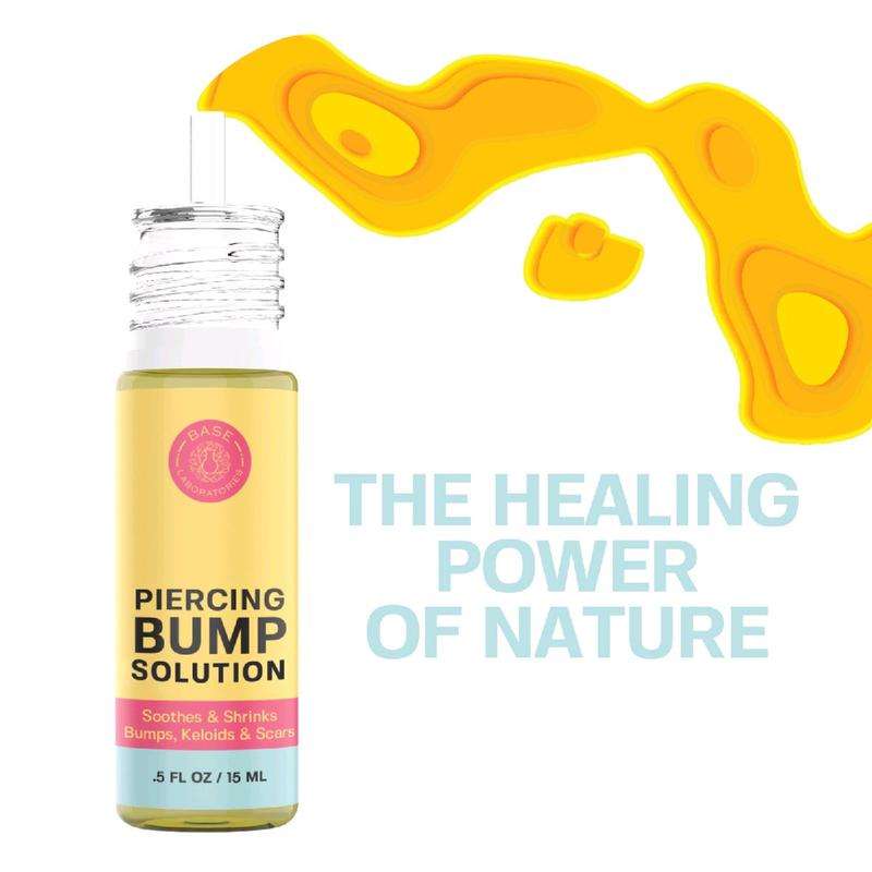 Base Labs Piercing Bump Solution I Keloid Bump Removal - Soothing Essential Oil for Piercing Bumps, Keloids & Scars | Nose, Ears, Body - 15ml