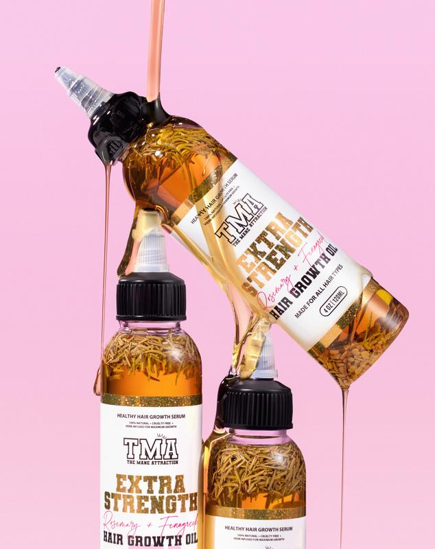 Extra Strength Rosemary & Fenugreek Hair Growth Oil 4oz - The Mane Attraction Herb Infused Growth Oil- Made For All Hair Types
