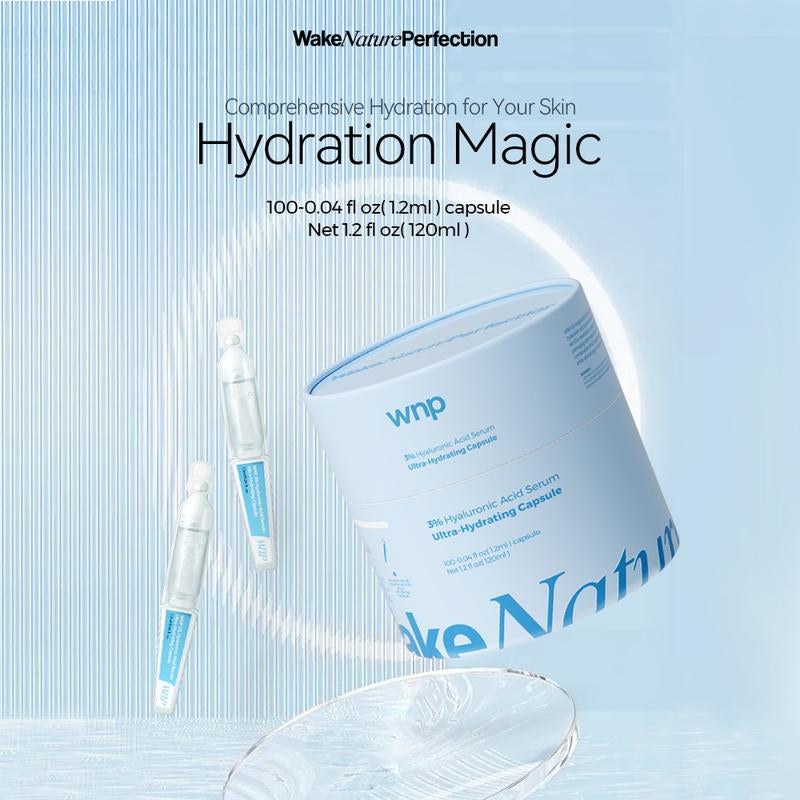 Ultra-Hydrating Serum -Vegan|4D Hyaluronic Acid Tubes*100|Hydrate| 3%Hyaluronic Acid Glass Skin Single-Use Vials SkincareComfort Hyaluronic Acid