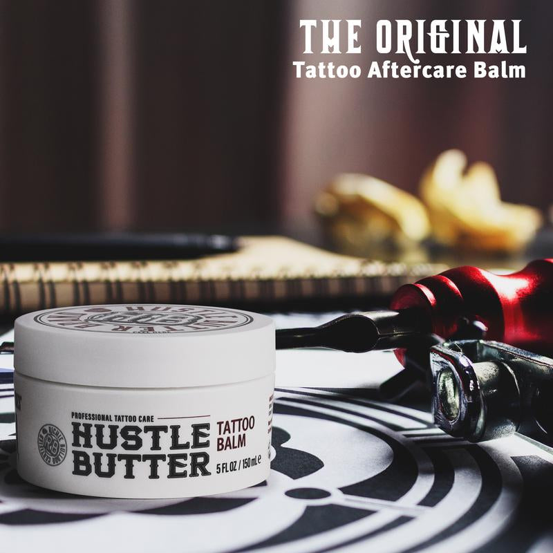 Hustle Butter 5oz Tattoo Balm For New & Older Tattoos - Safe While Healing - Moisturizes and Rejuvenates Tattoo Aftercare Cosmetics