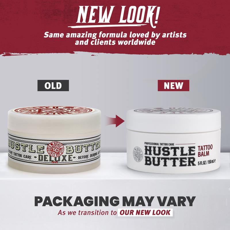Hustle Butter 5oz Tattoo Balm For New & Older Tattoos - Safe While Healing - Moisturizes and Rejuvenates Tattoo Aftercare Cosmetics