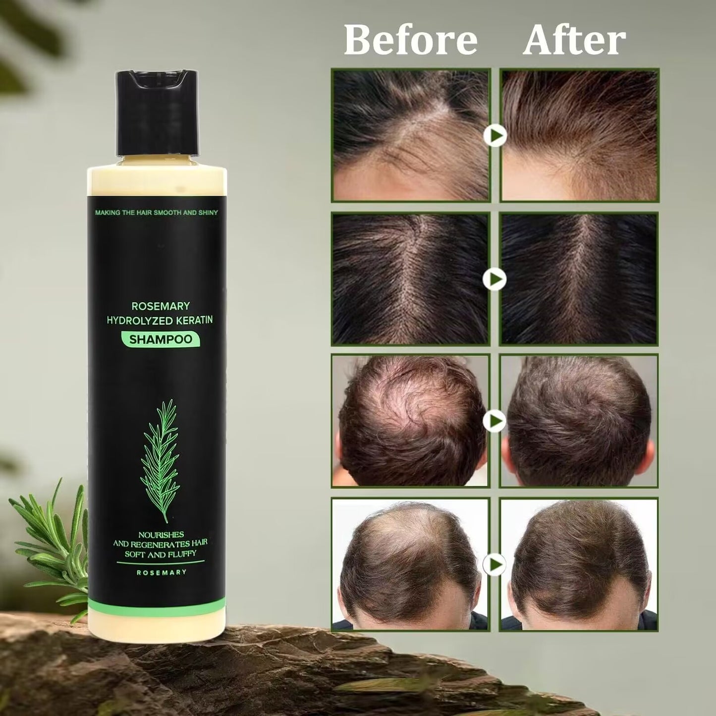Organic Rosemary Hair Growth Shampoo-Grow thick hair-ZHP