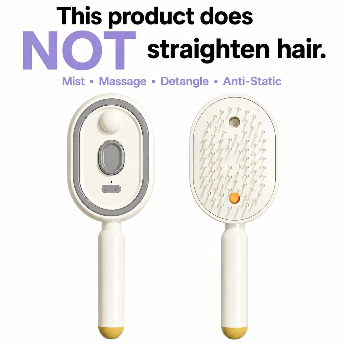 Electric Spray Air Cushion Massage Comb, Self-Cleaning Anti-Tangle Hair Brush, Anti-Static Volumizing Scalp Massage Brush for Dry Frizzy Hair Care, No Essential Oil Included