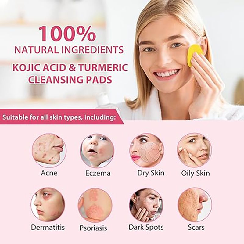 BUY 1 GET 1 FREE-ESSENTIALS Turmeric Cleansing Exfoliating Pads Facial Cleansing Skincare-xdx