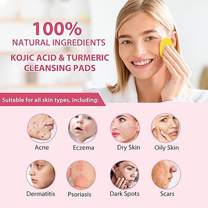 BUY 1 GET 1 FREE-ESSENTIALS Turmeric Cleansing Exfoliating Pads Facial Cleansing Skincare