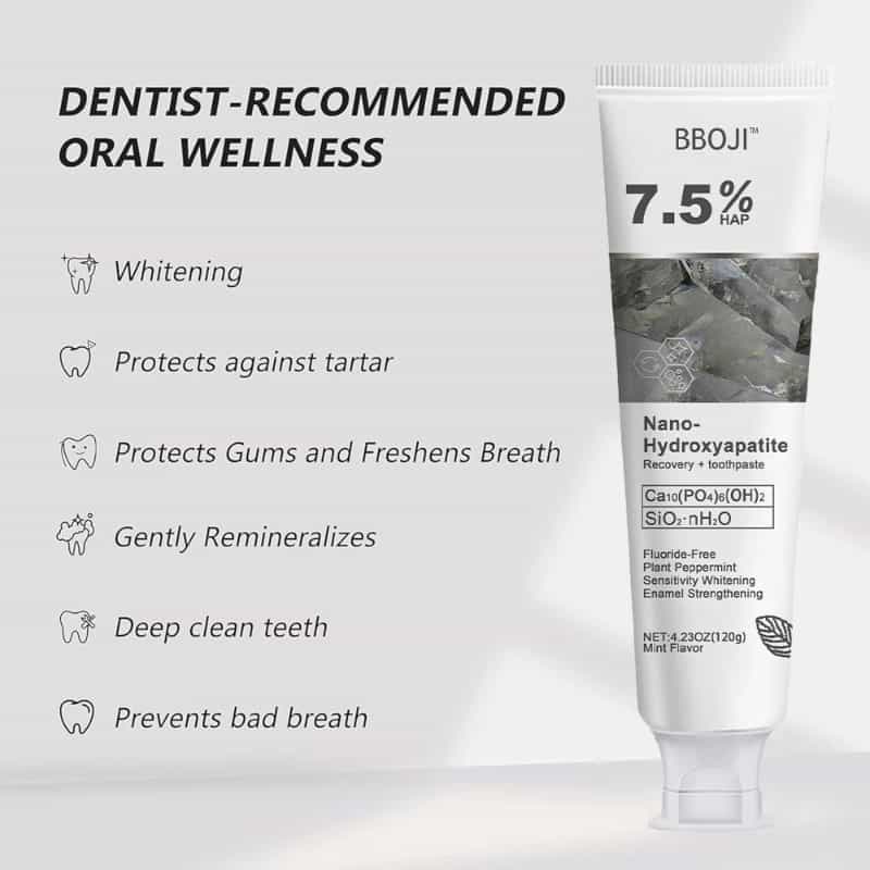 BBOJITM Fluoride-Free Hydroxyapatite Toothpaste - Gentle Whitening & Enamel Strength for Sensitive Teeth