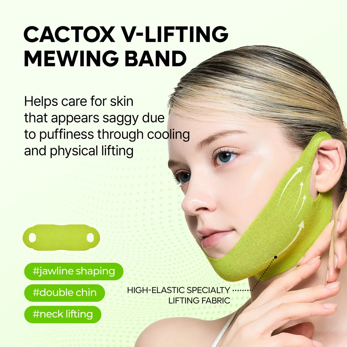 Cooling V-Line Lifting Band with Cactus Cooling Reduce Puffiness & Pore Tightening for Visible Pore Care Skin Repair