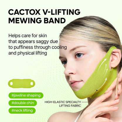 Cooling V-Line Lifting Band with Cactus Cooling Reduce Puffiness & Pore Tightening for Visible Pore Care Skin Repair