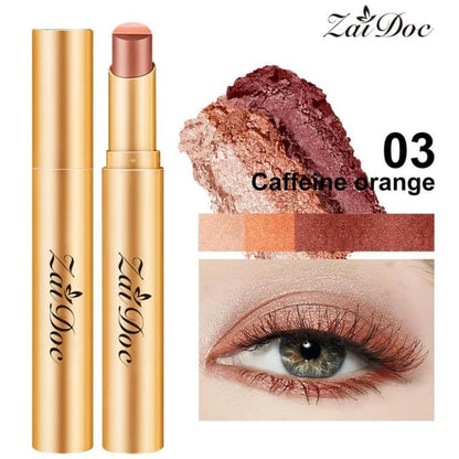3-in-1 Easy Eyeshadow Stick for Beginners,SmudgeProof in Seconds, One-Stroke Application,Creamy Shimmer Trio Eyeshadow Stick Waterproof Longwear Liquid Eyeliner Color Changing Lip Oil Trio Waterproof Shiny Diamond Eyeshadow