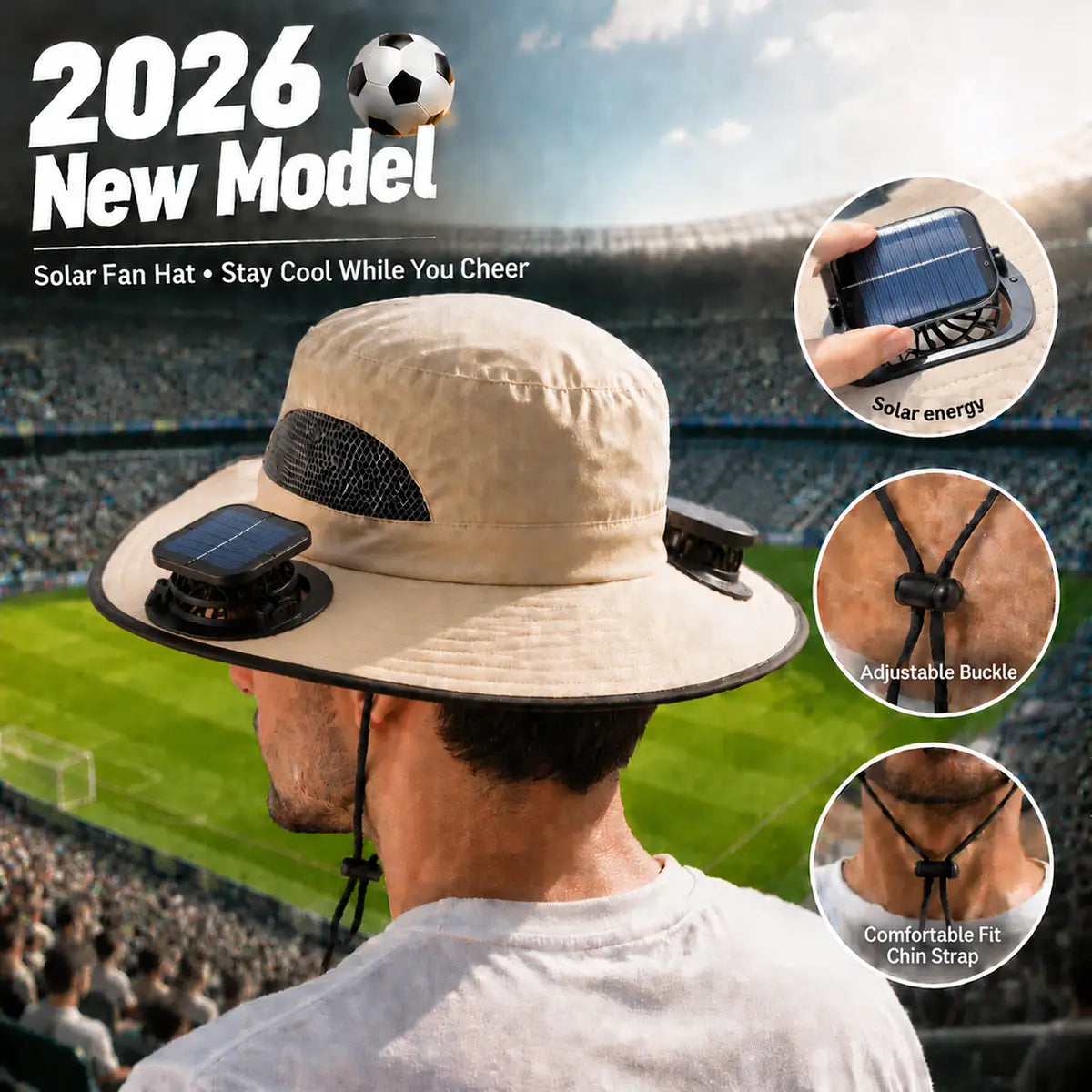 Solar Cooling Fan Hat for Outdoor Summer