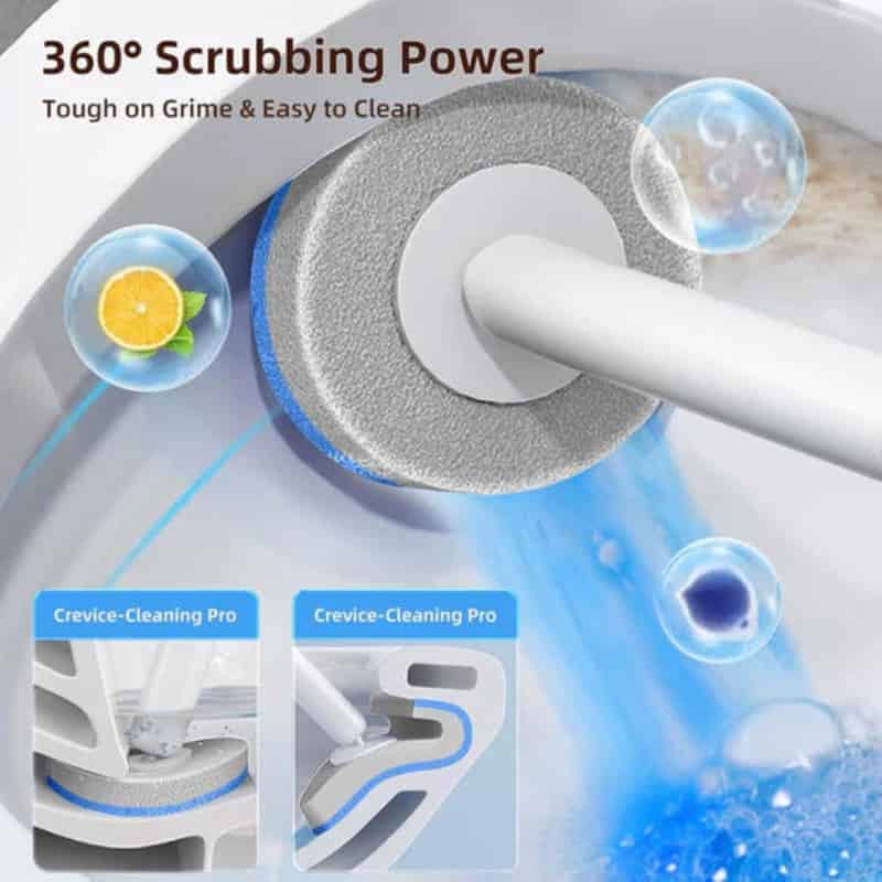 Disposable Toilet Brush Set with Built-In Cleaner & 24 Refills-XDX