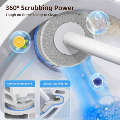 Disposable Toilet Brush Set with Built-In Cleaner & 24 Refills-XDX