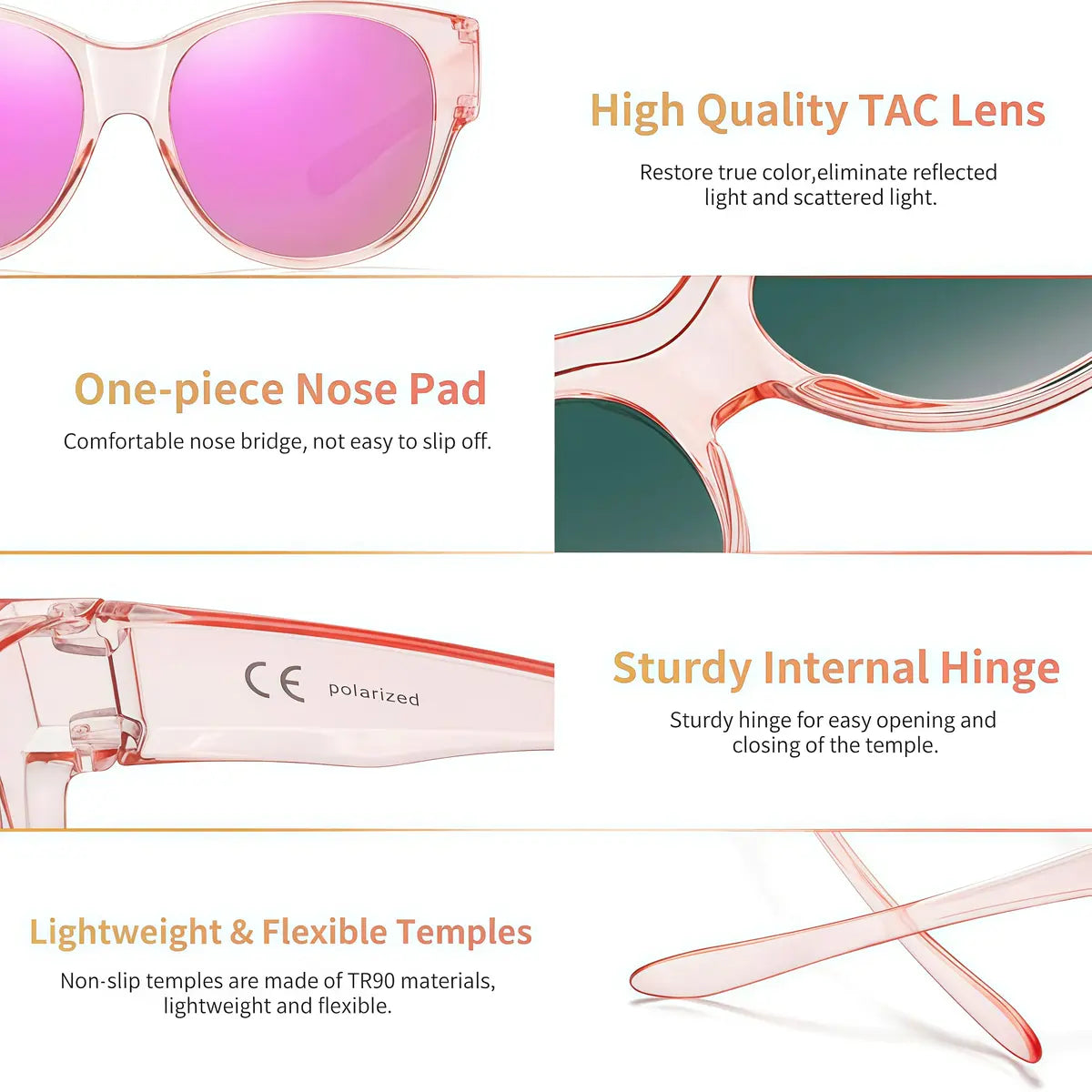 Fit-Over Polarized Sunglasses for Prescription Glasses