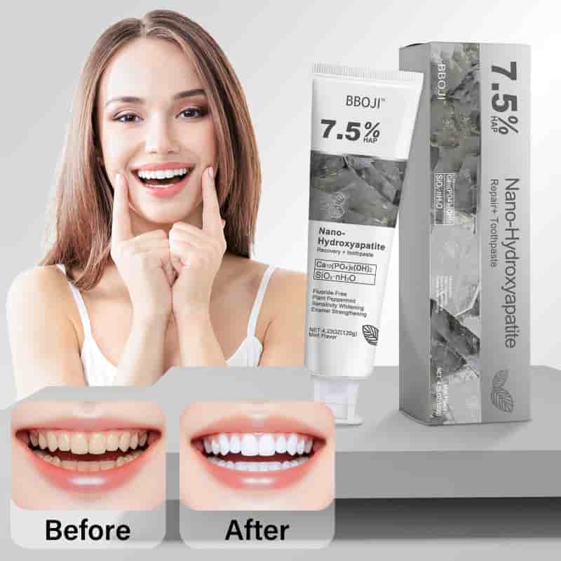 BBOJITM Fluoride-Free Hydroxyapatite Toothpaste - Gentle Whitening & Enamel Strength for Sensitive Teeth