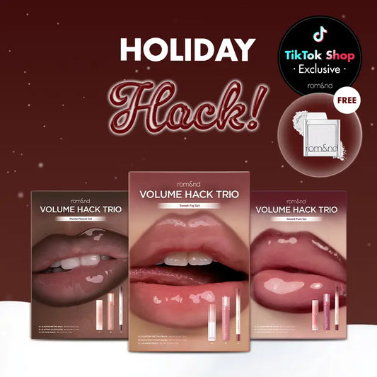 rom&nd LIP VOLUME HACK TRIO (3 Shades, Lip Mate Pencil 0.5g & Melting Balm 3.5g & Color Gloss 4g)