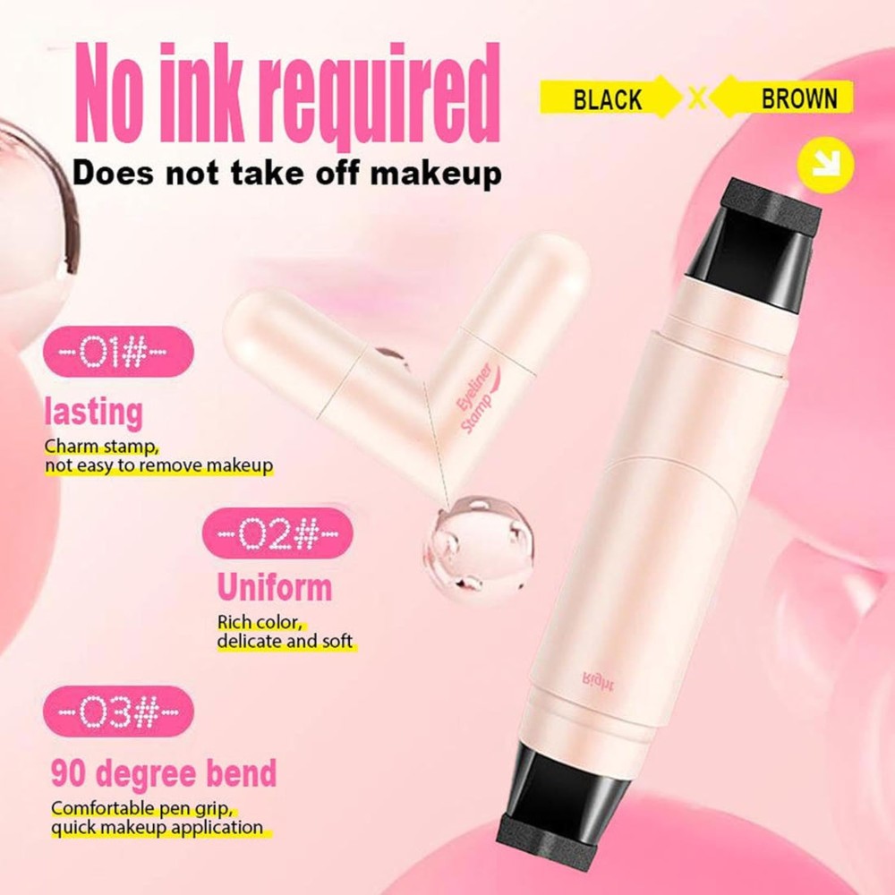Rotating Eyeliner Stamp Pen for Easy Cat Eyes，zL