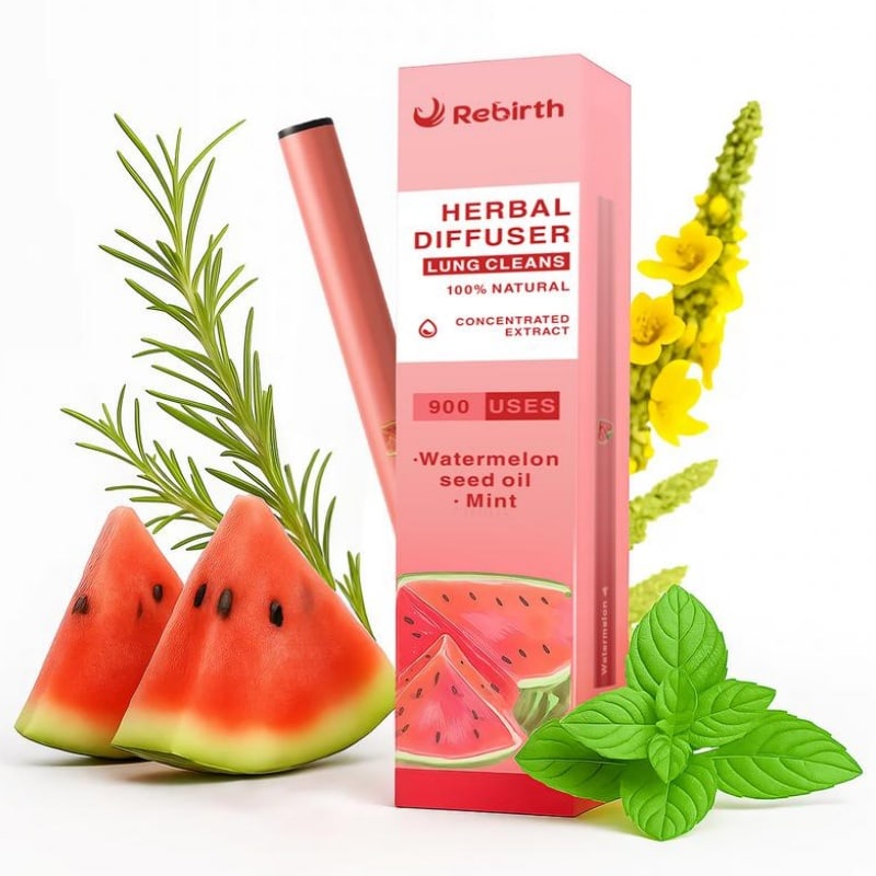 Watermelon Mint Lavender Extracts for Lung Detoxification & Oral Air Freshening Herbal Diffusion Pen Relaxation Stick Solution