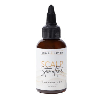 Bask & Lather Scalp Stimulator Hair Growth Oil, Cold Pressed Mint and Rosemary Blend with Grapeseed for Hair Growth, Organic Natural Leave in, All Hair Types, 2 Fl Oz