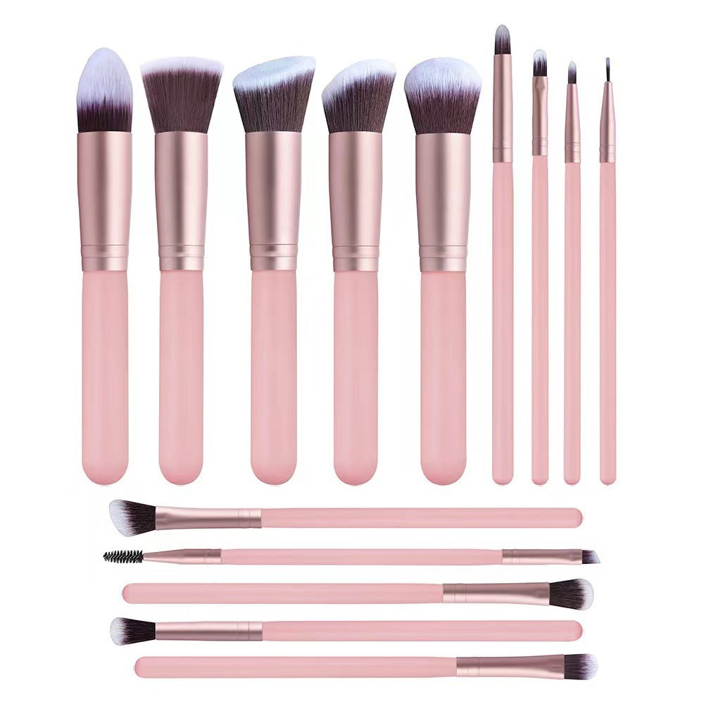 Makeup Brushes- 14Pcs Pink Makeup Brush Set with Make Up Bag