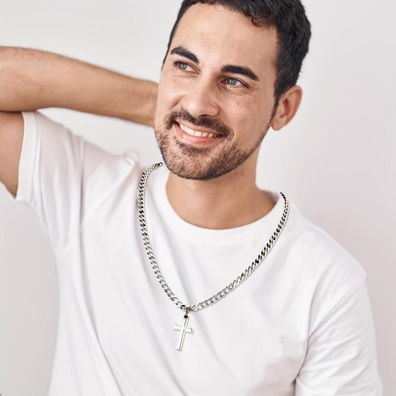 Stainless Steel Cross Pendant Necklace "to My Son" , Birthday Gift, Valentine's Day Gift, Christmas Gift, with Card and Gift Box Packaging, the Perfect Gift for Loved Ones Personalized