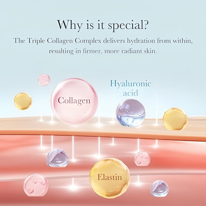 medicube Triple Collagen Cream - Hydrating & Firming Moisturizer with Hyaluronic Acid, Premium Elastin, Shea Butter - Wrinkle Care & Boosts Elasticity