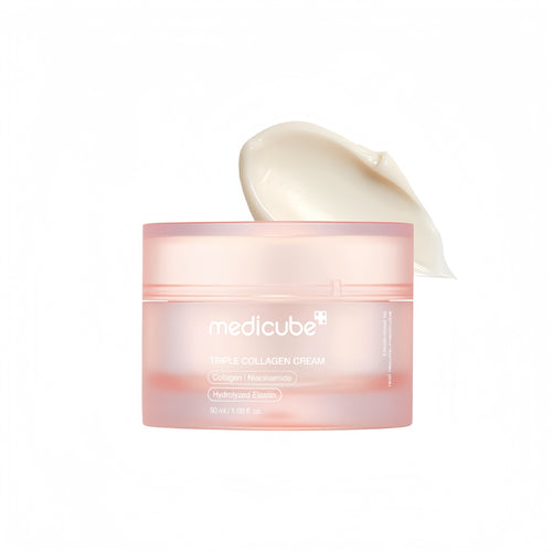 medicube Triple Collagen Cream - Hydrating & Firming Moisturizer with Hyaluronic Acid, Premium Elastin, Shea Butter - Wrinkle Care & Boosts Elasticity