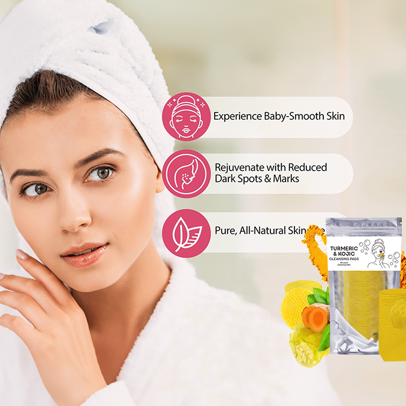 BUY 1 GET 1 FREE-ESSENTIALS Turmeric Cleansing Exfoliating Pads Facial Cleansing Skincare